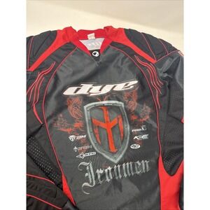 Dye Ironmen Rojas Paintball Jersey Mens Size L Red Padded Pullover Mesh